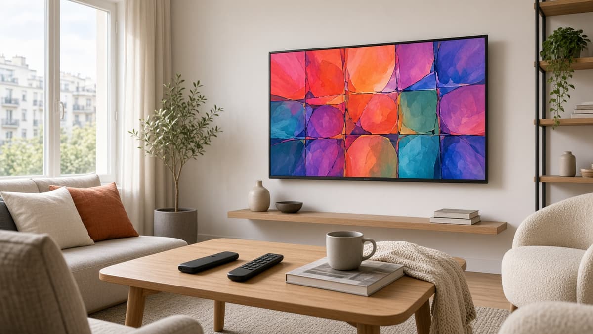 Salon marocain avec Smart TV et stick HDMI pour regarder l’IPTV